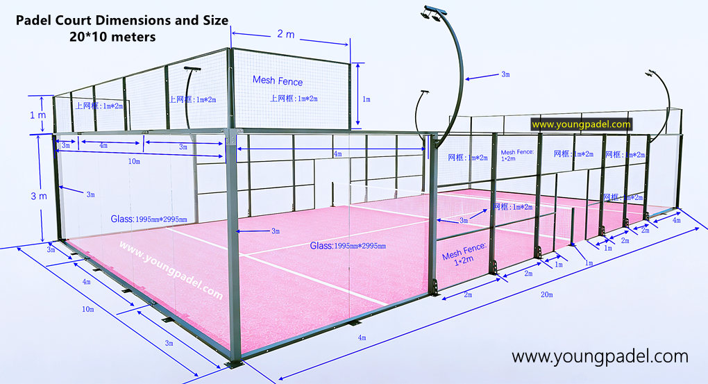 Quelles sont les dimensions d'un terrain de padel ?